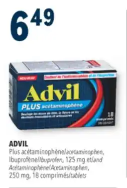 Familiprix ADVIL, Ibuprofen, 125 mg and Acetaminophen, 250 mg, 18 tablets offer