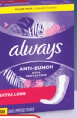 Familiprix Always Anti-Bunch Xtra Protection liners extra long 68un offer