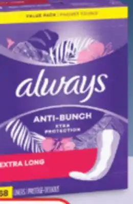 Familiprix Always Anti-Bunch Xtra Protection liners extra long 68un offer