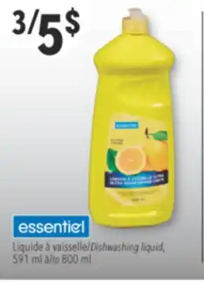 Familiprix ESSENTIEL, Dishwashing liquid, 591 ml to 800 ml offer