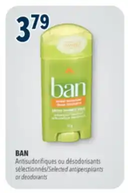 Familiprix BAN, Selected antiperspirants or deodorants offer