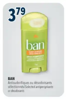 Familiprix BAN, Selected antiperspirants or deodorants offer