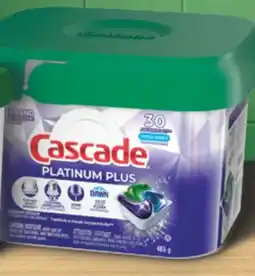 Familiprix CASCADE, Platinum, Dishwasher detergent, 39 sachets or Platinum Plus, 30 sachets offer