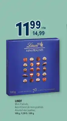 Familiprix LINDT, Assorted mini pralines, 100 g offer