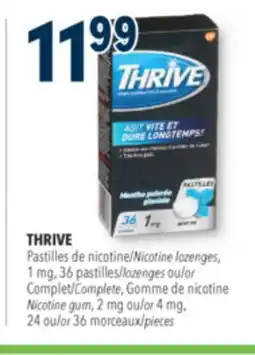 Familiprix THRIVE Nicotine lozenges, 1 mg, lozenges or Complete Nicotine gum, 2 mg or 4 mg, 24 or 36 pieces offer