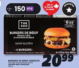 IGA THE KEG STEAKHOUSE & BAR FROZEN BEEF BURGERS offer