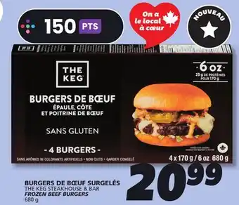 IGA THE KEG STEAKHOUSE & BAR FROZEN BEEF BURGERS offer