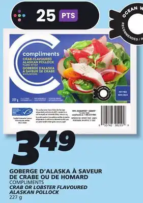 IGA COMPLIMENTS CRAB OR LOBSTER FLAVOURED ALASKAN POLLOCK offer