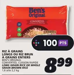 IGA BEN'S ORIGINAL CONVERTED, CUISSON RAPIDE LONG GRAIN RICE OR WHOLE GRAIN BROWN RICE offer