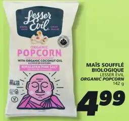IGA LESSER EVIL ORGANIC POPCORN offer