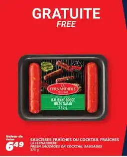 IGA LA FERNANDIÈRE FRESH SAUSAGES OR COCKTAIL SAUSAGES offer