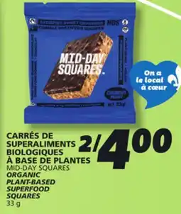IGA MID-DAY SQUARES ORGANIC PLANT-BASED SUPERFOOD SQUARES offer