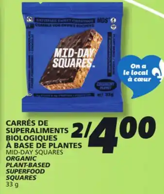 IGA MID-DAY SQUARES ORGANIC PLANT-BASED SUPERFOOD SQUARES offer
