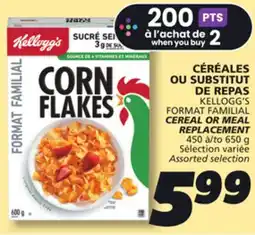 IGA KELLOGG'S FORMAT FAMILIAL CEREAL OR MEAL REPLACEMENT offer