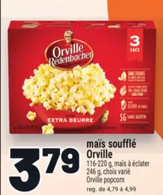 Metro MAÏS SOUFFLÉ ORVILLE REDANBACHER | ORVILLE REDANBACHER POPCORN offer