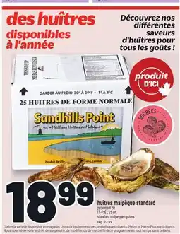 Metro HUÎTRES MALPÈQUE STANDARD | STANDARD MALPEQUE OYSTERS offer