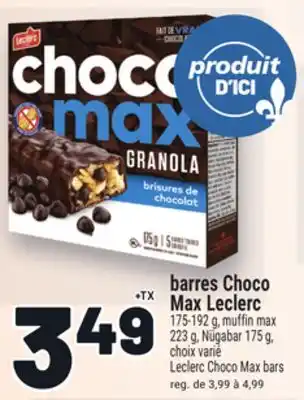 Metro BARRES CHOCO MAX LECLERC | LECLERC CHOCO MAX BARS offer