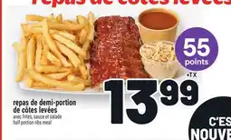 Metro REPAS DE DEMI-PORTION DE CÔTES LEVÉES | HALF PORTION RIBS MEAL offer