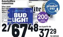 Metro BIÈRE LABATT BUD LIGHT, MOLSON MILLER LITE | BEER offer