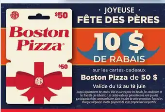 Metro BOSTON PIZZA offer