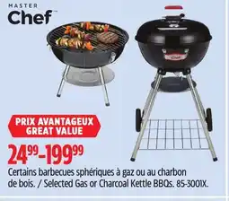 Canadian Tire Selected Gas or Charcoal Kettle BBQs offer