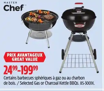 Canadian Tire Selected Gas or Charcoal Kettle BBQs offer