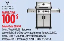 Canadian Tire Vermont Castings 3-Burner Convertible BBQ with TempASSURED Technology offer