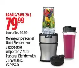 Canadian Tire Nutri Personal Blender with 2 Travel Jars offer