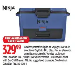 Canadian Tire Ninja Blue FrostVault Portable Hard Travel Cooler with DryChill Drawer, 47L offer