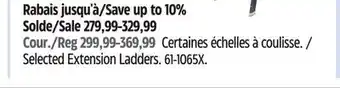 Canadian Tire Selected Extension Ladders offer