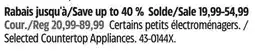 Canadian Tire Selected Countertop Appliances offer