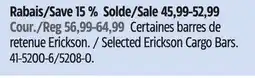 Canadian Tire Erickson Selected Erickson Cargo Bars offer