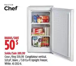 Canadian Tire Master Chef 3.0 Cu-Ft Upright Freezer offer