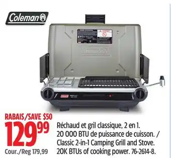 Canadian Tire Coleman Classic 2-in-1 Camping Grill and Stove. 20K BTUs of cooking power offer