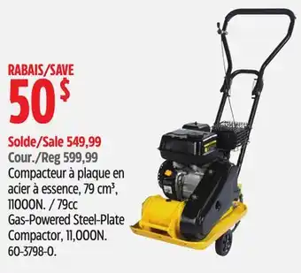 Canadian Tire 79cc Gas-Powered Steel-Plate Compactor, 11,000N offer