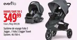 Canadian Tire Evenflo Folio 3 Jogger Travel System offer
