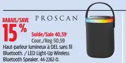Canadian Tire Proscan LED Light-Up Wireless Bluetooth Speaker offer
