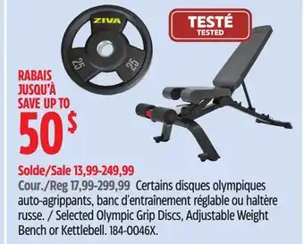 Canadian Tire Bowflex Selected Olympic Grip Discs, Adjustable Weight offer