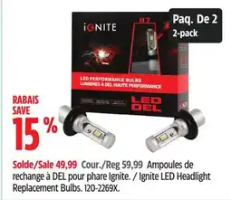 Canadian Tire Ignite LED Headlight Replacement Bulbs offer