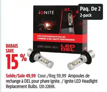 Canadian Tire Ignite LED Headlight Replacement Bulbs offer
