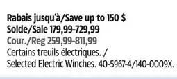 Canadian Tire Champion Selected Electric Winches offer