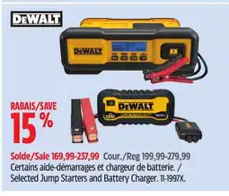 Canadian Tire Dewalt Selected Jump Starters and Battery Charger offer