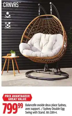 Canadian Tire CANVAS Sydney Double Egg Swing with Stand offer