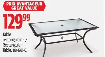 Canadian Tire For-living Rectangular Table offer