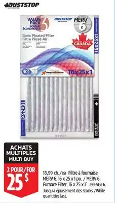 Canadian Tire MERV 6 Furnace Filter offer