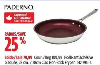 Canadian Tire Paderno 28cm Clad Non-Stick Frypan offer