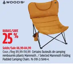 Canadian Tire Selected Mammoth Folding Padded Camping Chairs offer