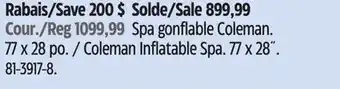 Canadian Tire Coleman Inflatable Spa offer