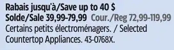 Canadian Tire Selected Countertop Appliances offer