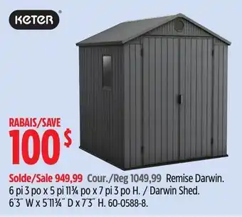 Canadian Tire Keter Darwin Shed offer